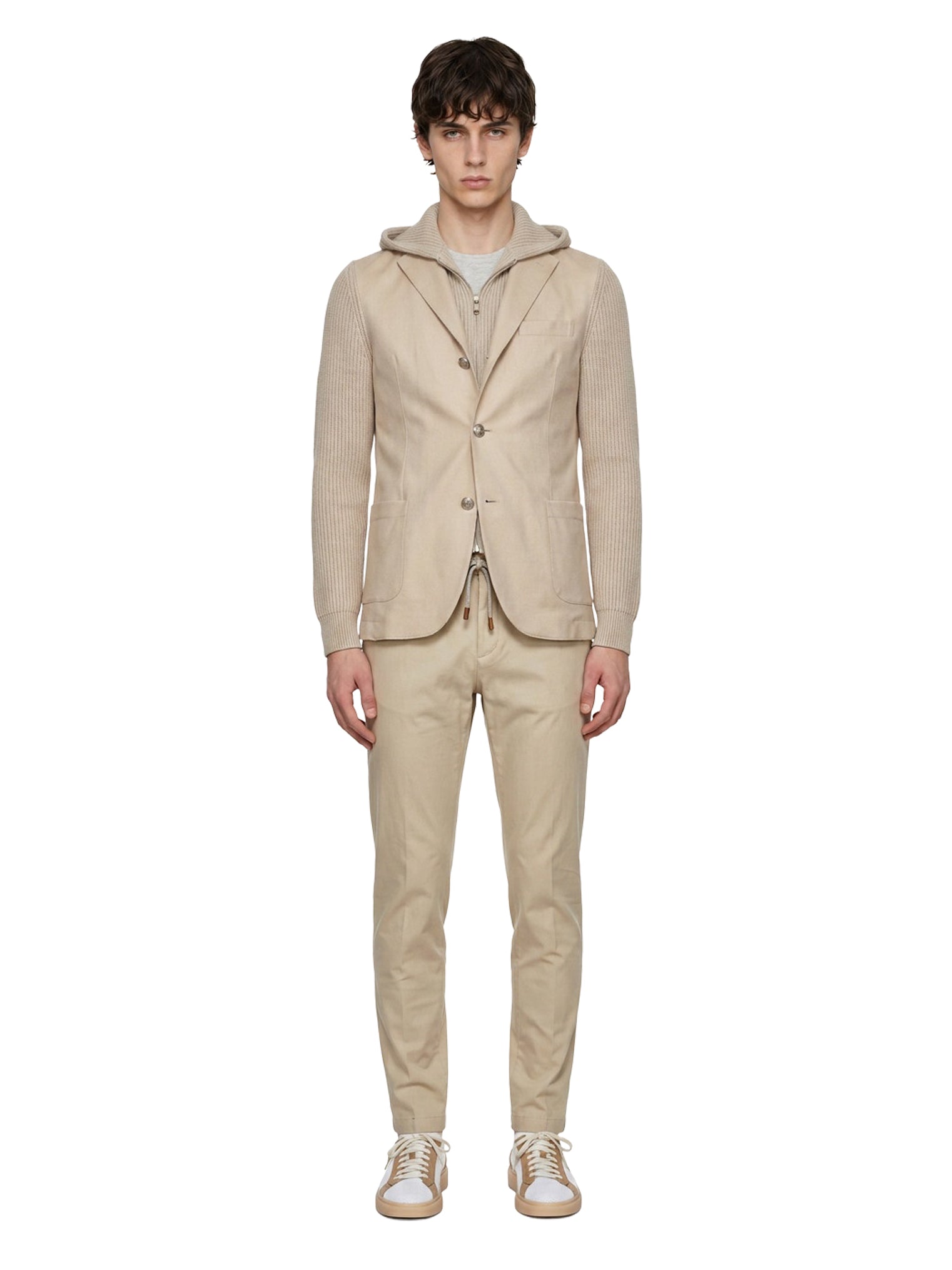 Giacca pettorina lana beige 