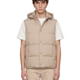 Gilet cappuccio in beige 