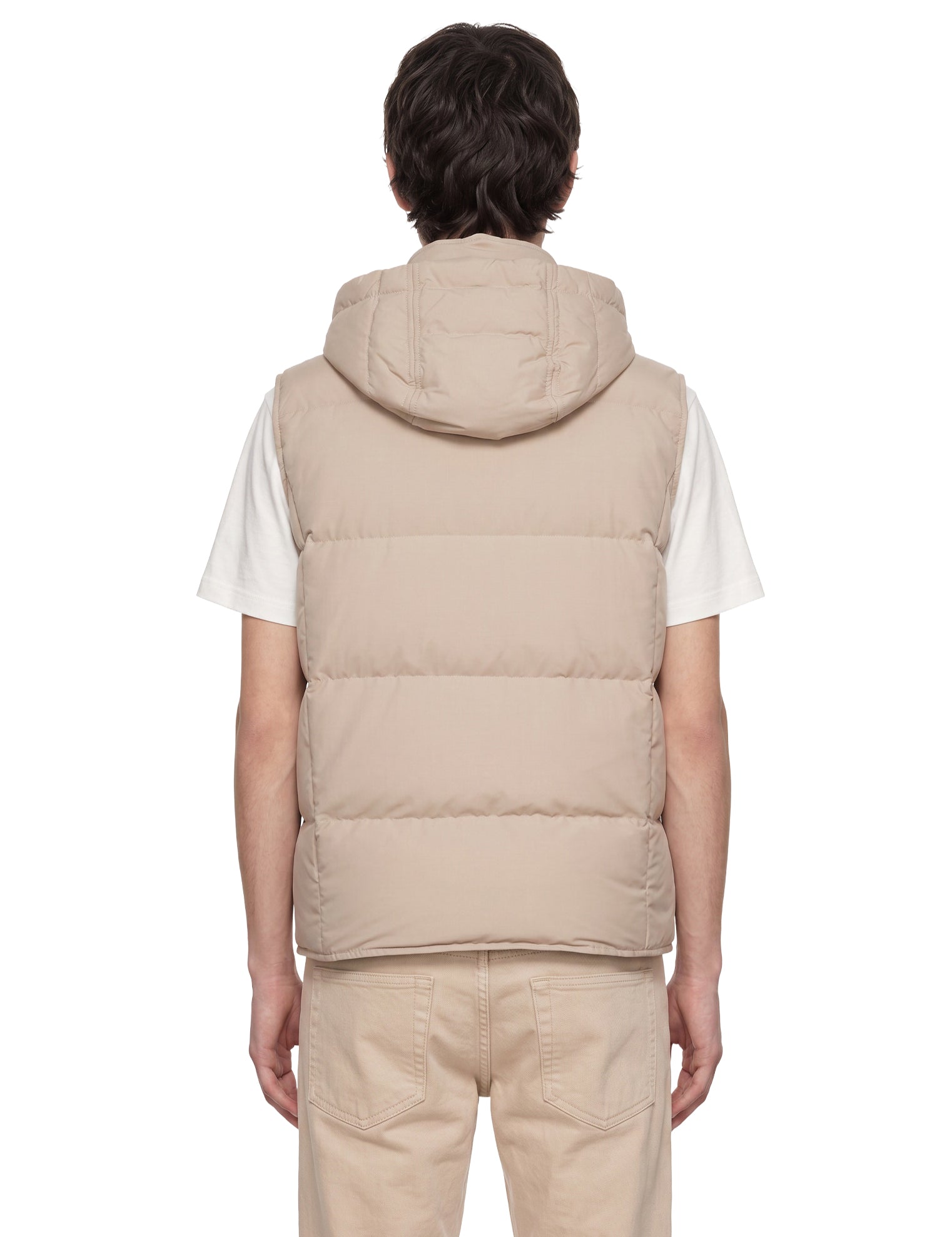 Gilet cappuccio in beige 