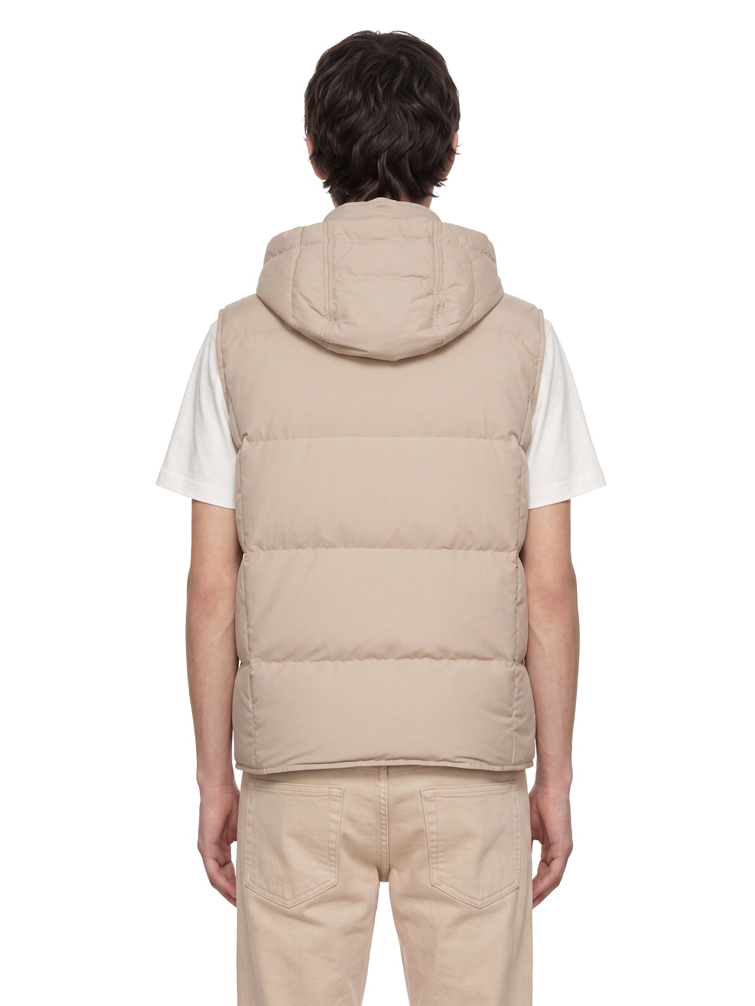Gilet cappuccio in beige 