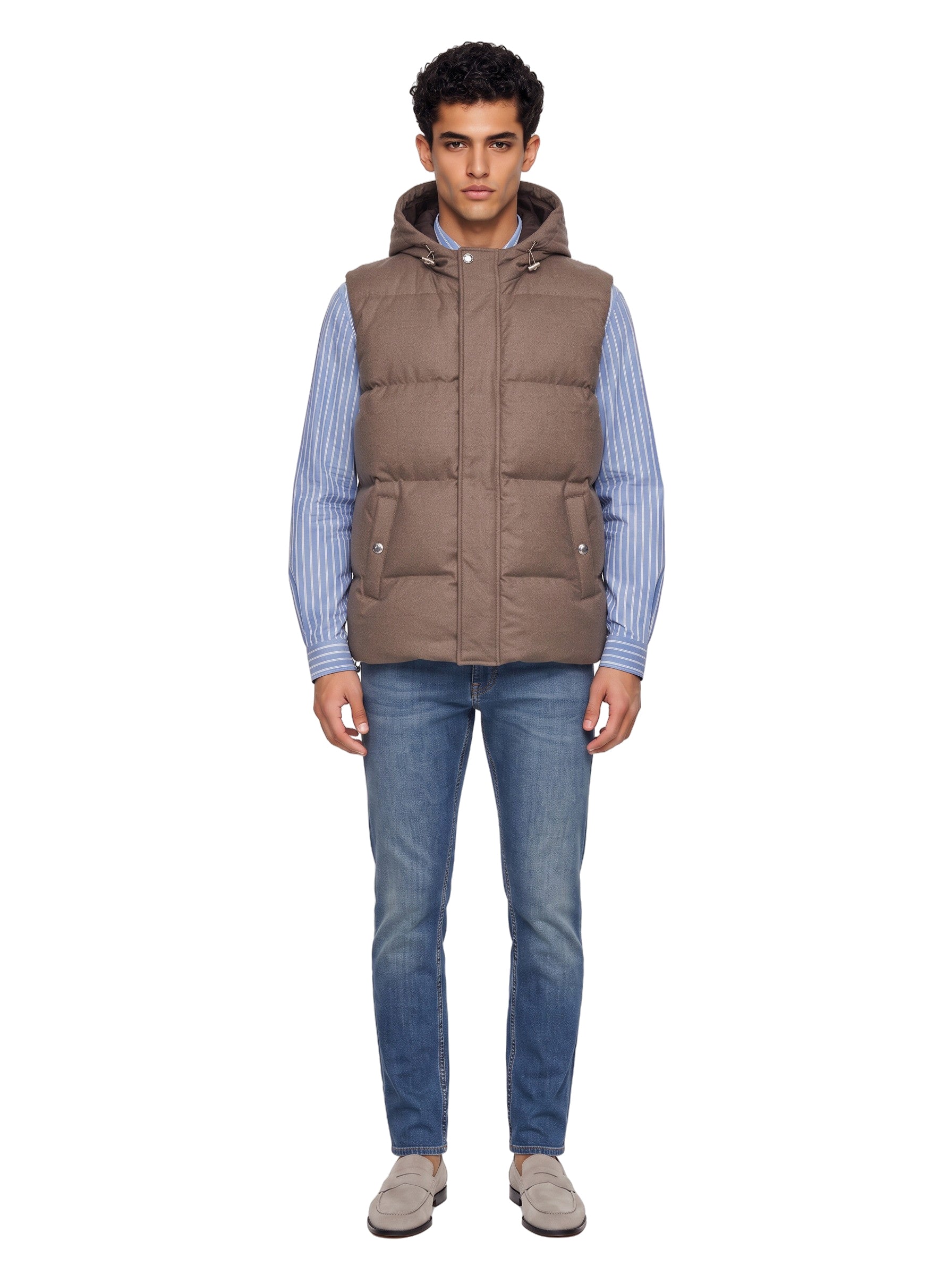 Gilet imbottito in beige 