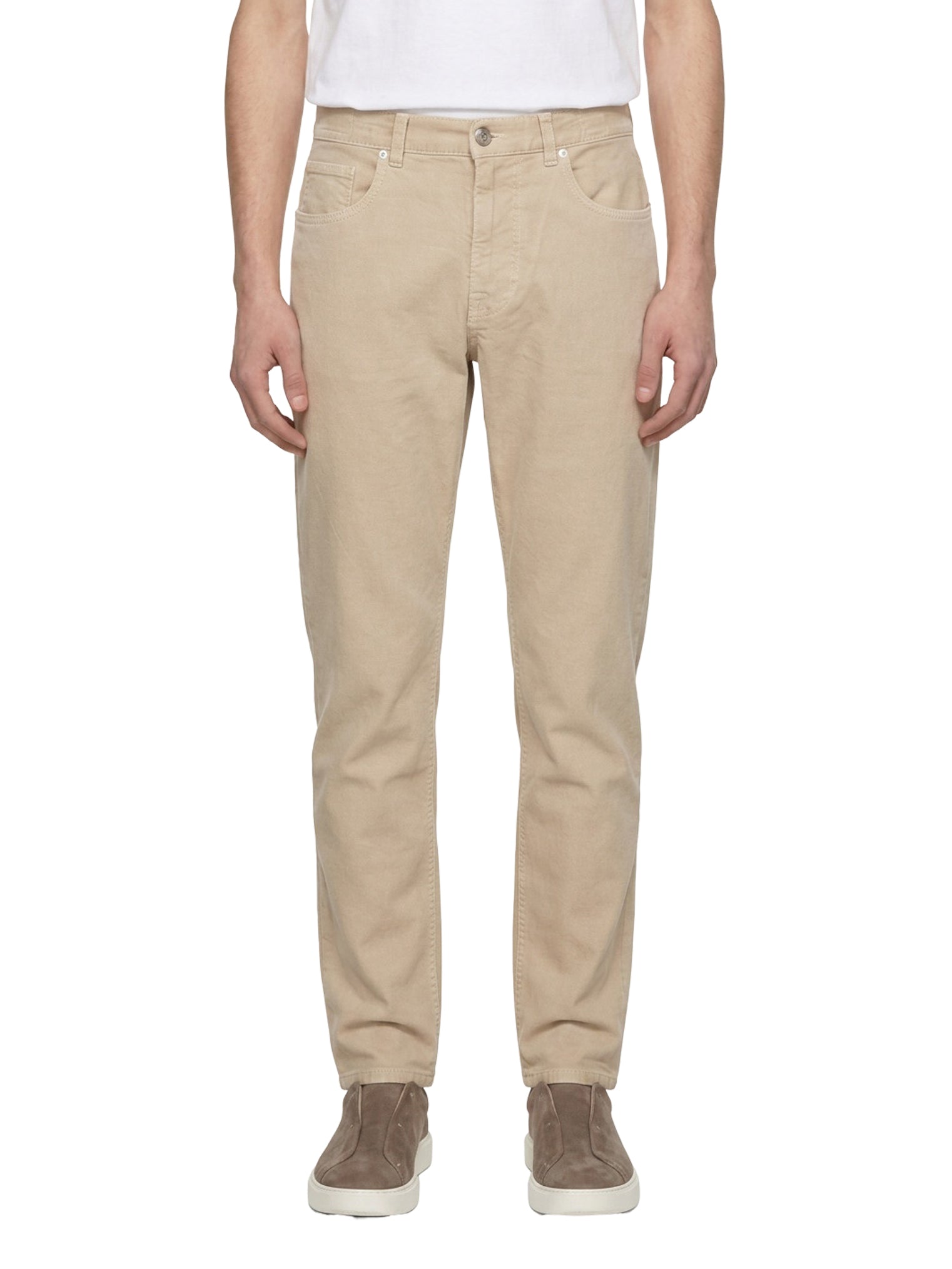 Pantaloni cinque tasche in beige 