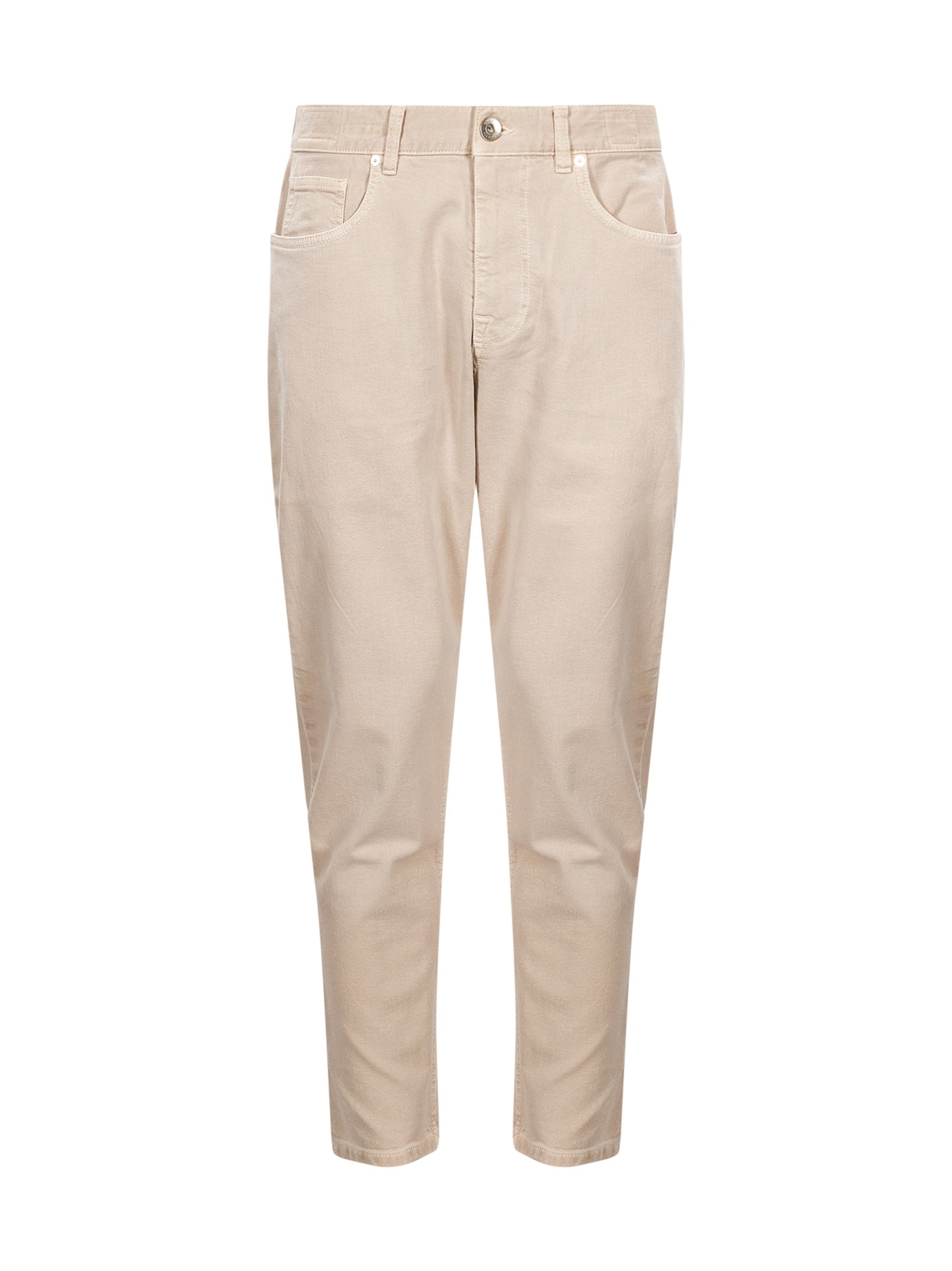 Pantaloni cinque tasche in beige 