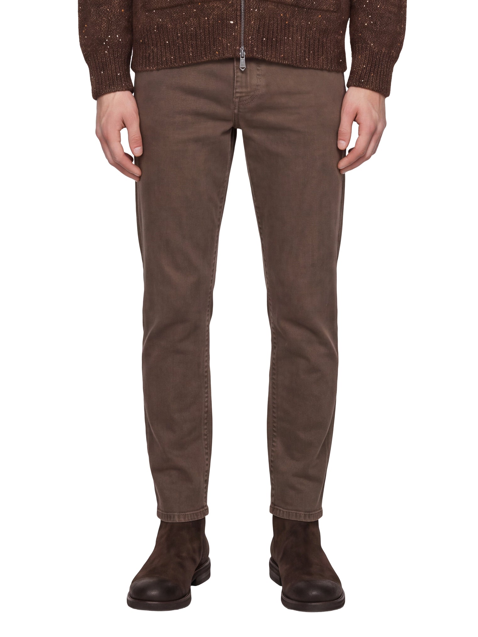 Pantaloni cinque tasche in marrone 