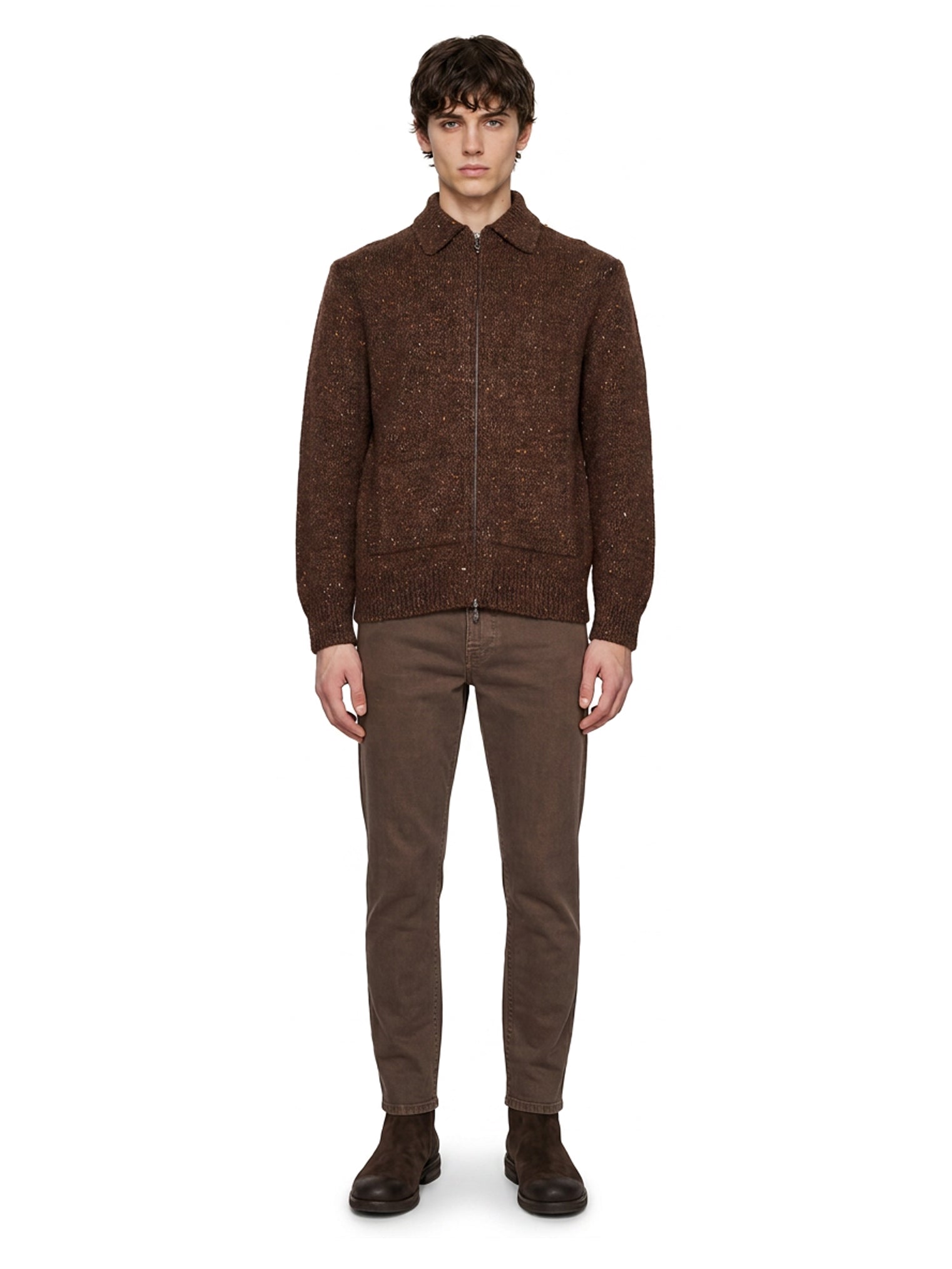 Pantaloni cinque tasche in marrone 