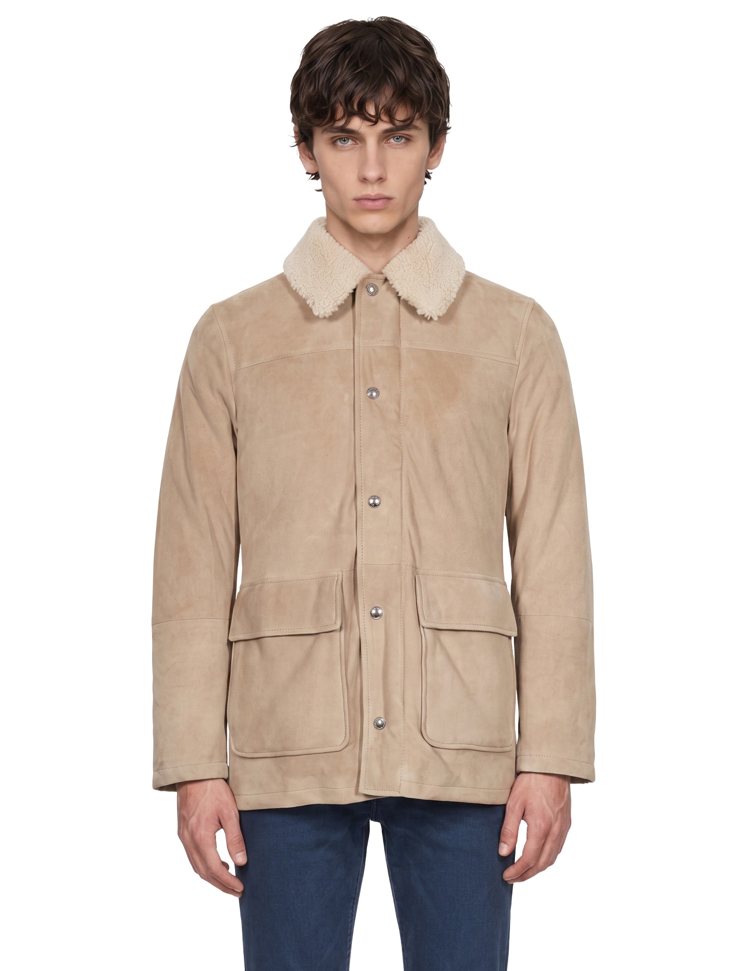 Parka cotone e nylon in beige 