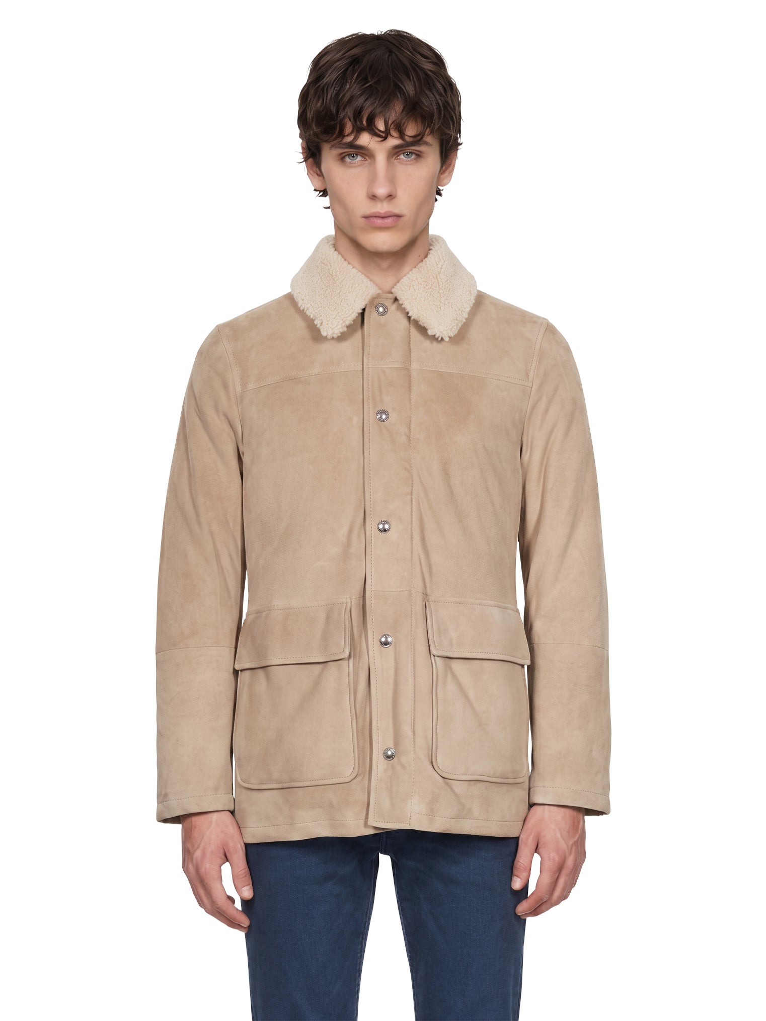 Parka cotone e nylon in beige 