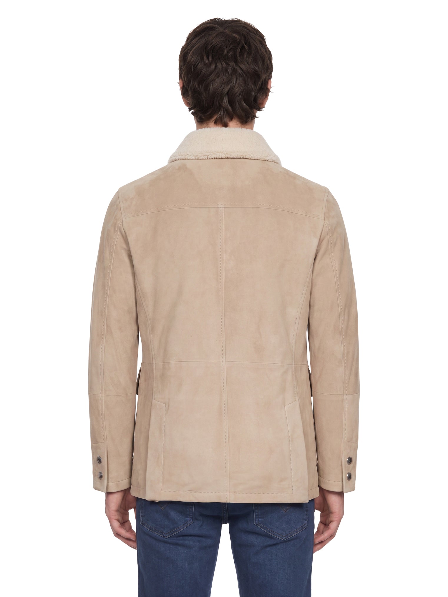 Parka cotone e nylon in beige 