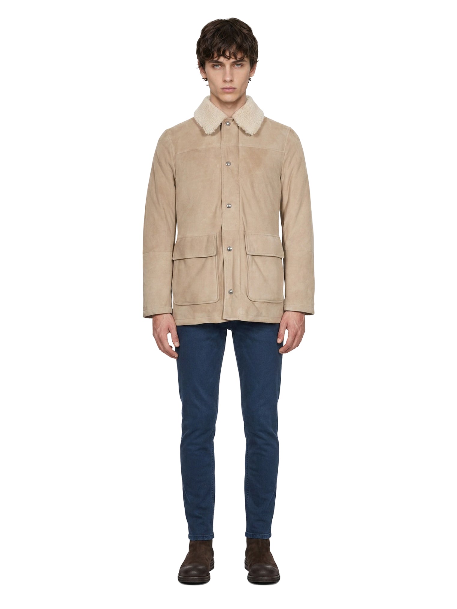 Parka cotone e nylon in beige 