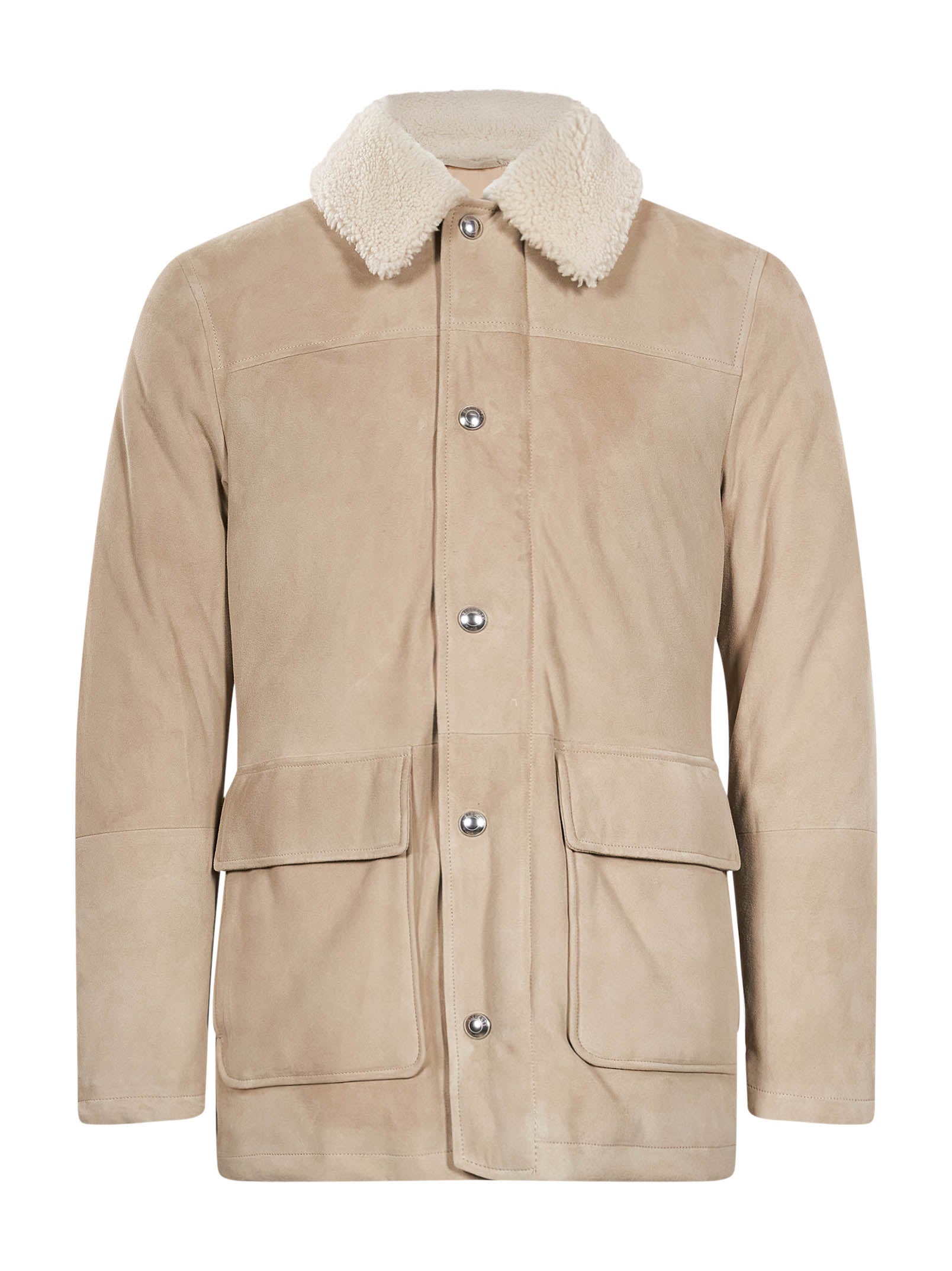 Parka cotone e nylon in beige 