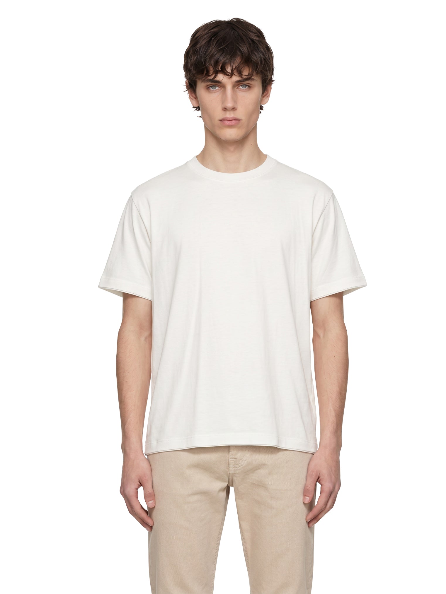 T-shirt girocollo in bianco 