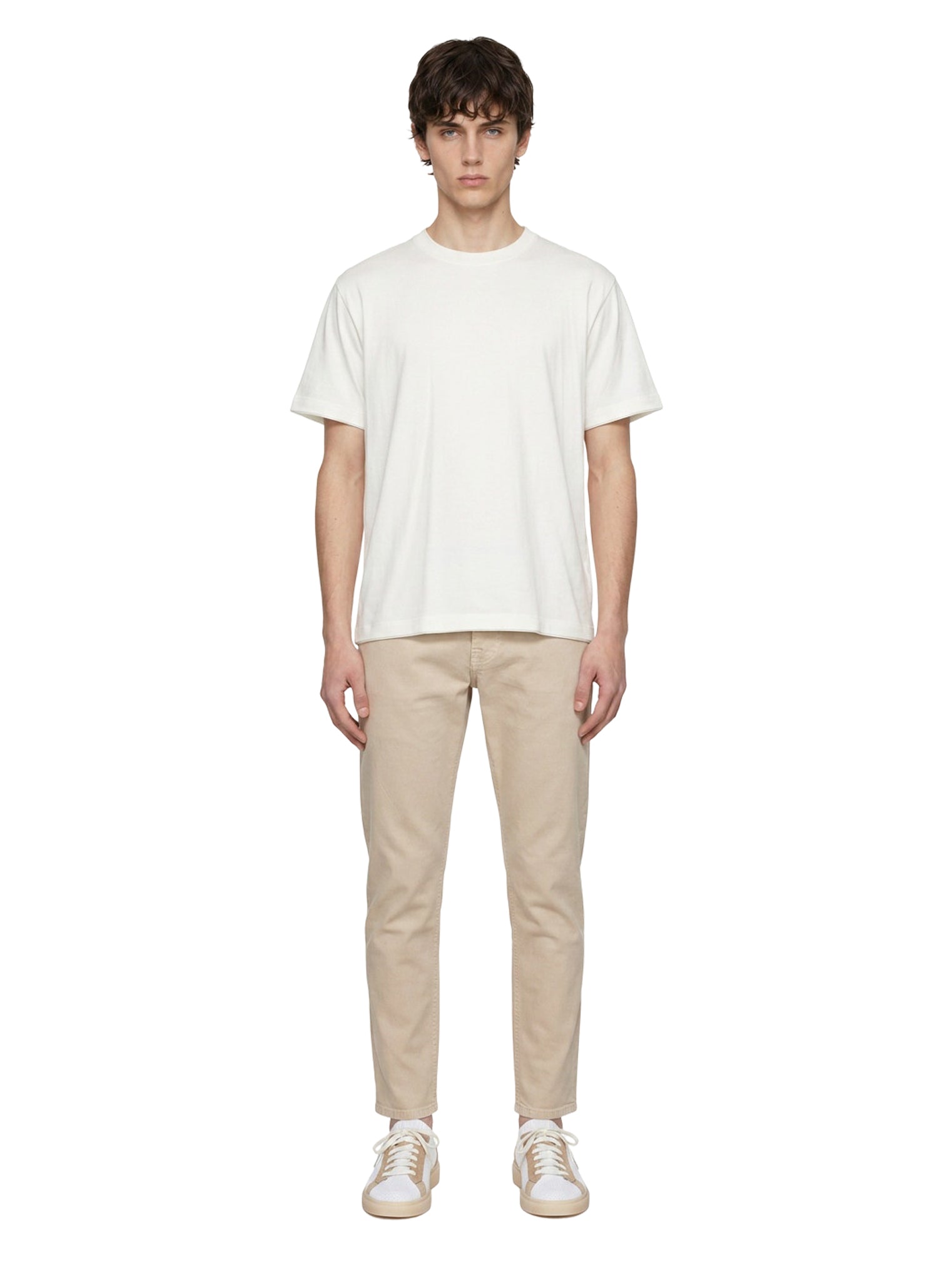 T-shirt girocollo in bianco 