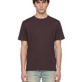 T-shirt girocollo in marrone 