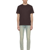 T-shirt girocollo in marrone 