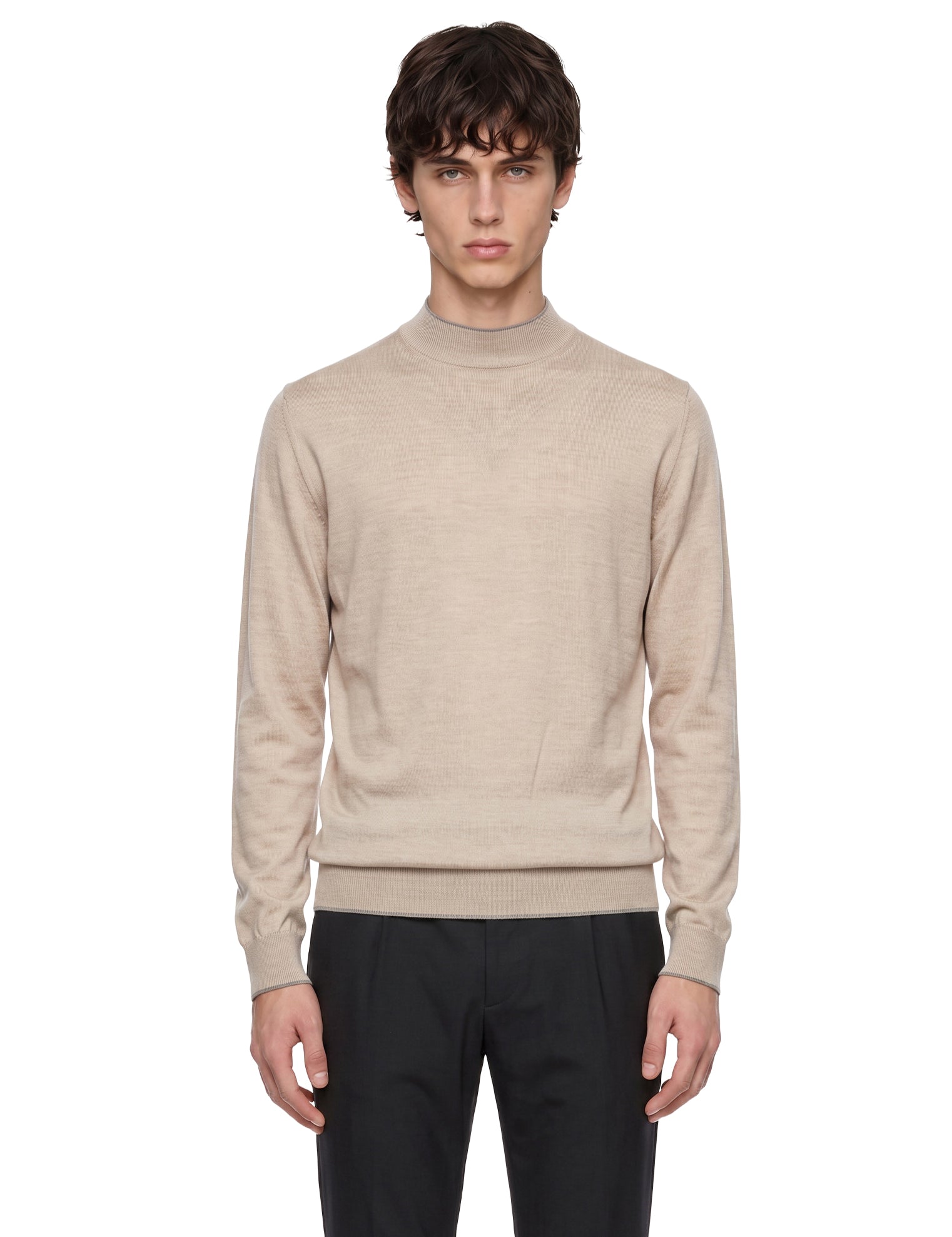 Maglia girocollo in beige 