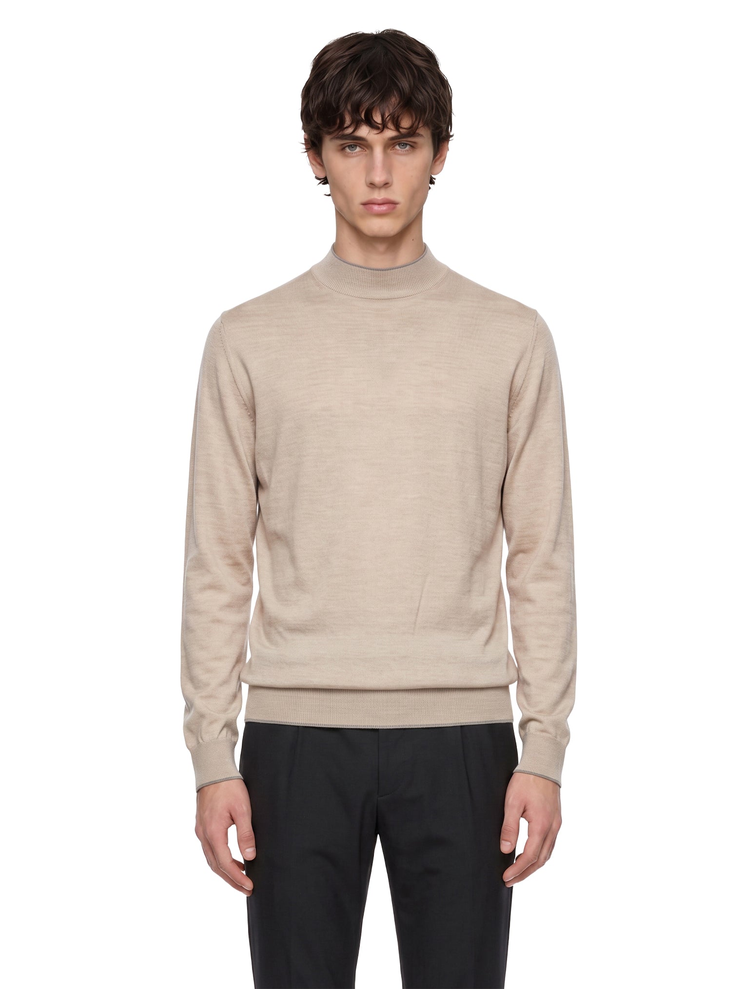 Maglia girocollo in beige 