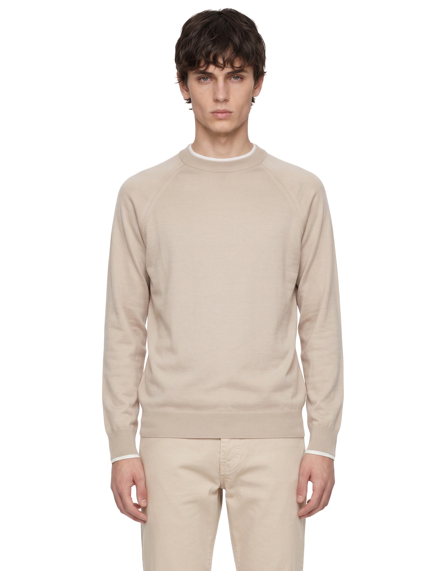 Maglia girocollo in beige 
