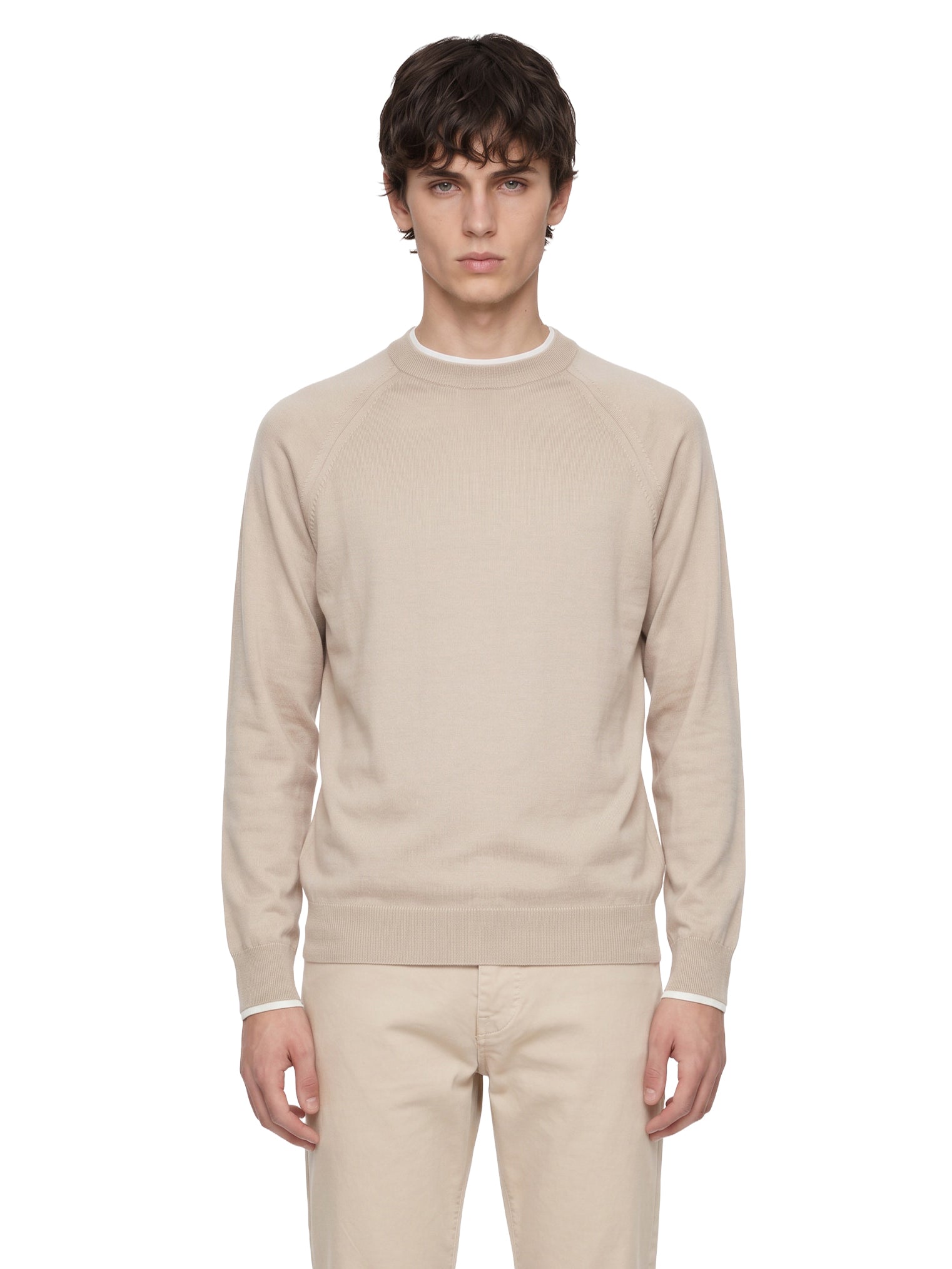 Maglia girocollo in beige 