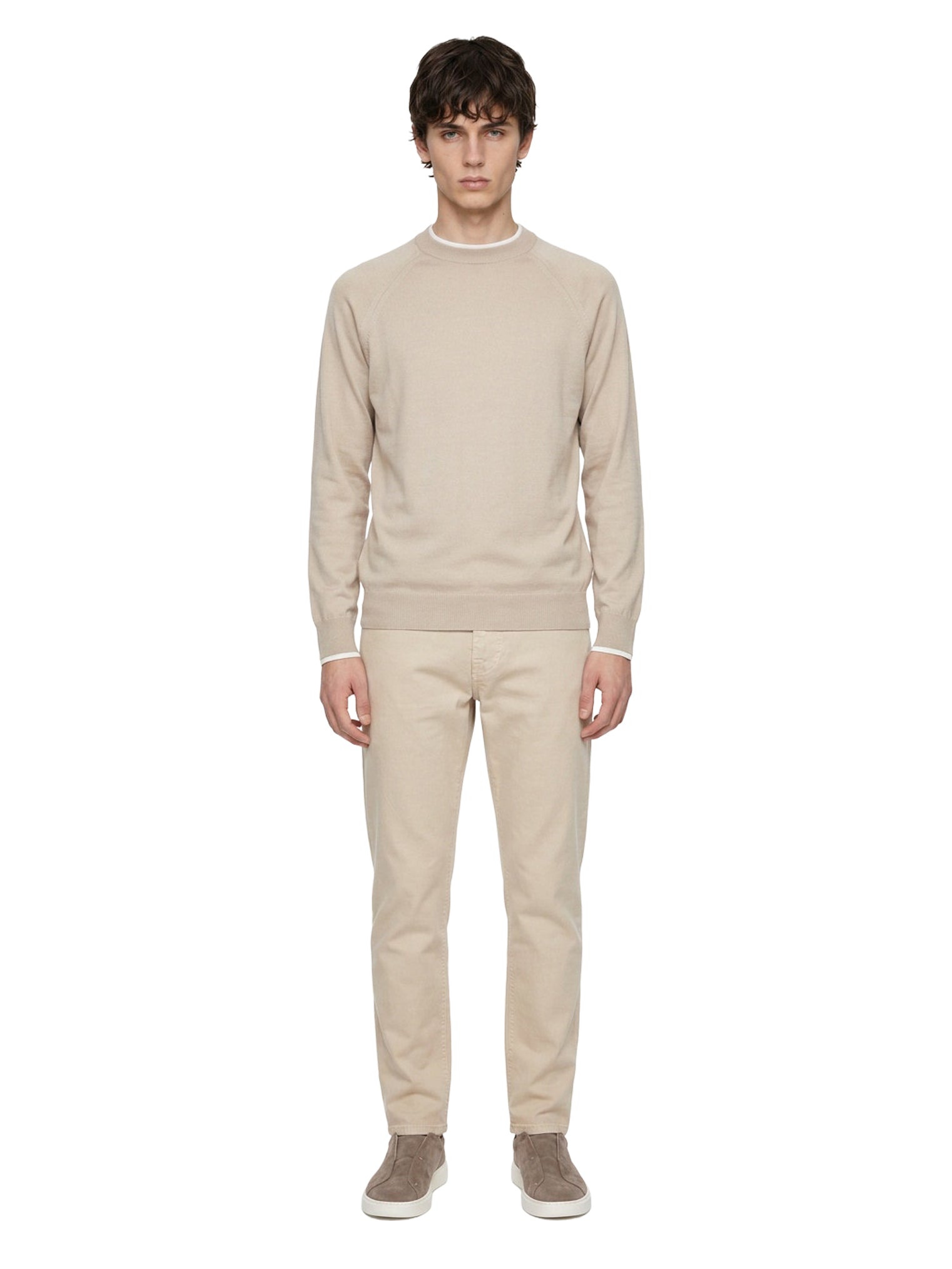 Maglia girocollo in beige 