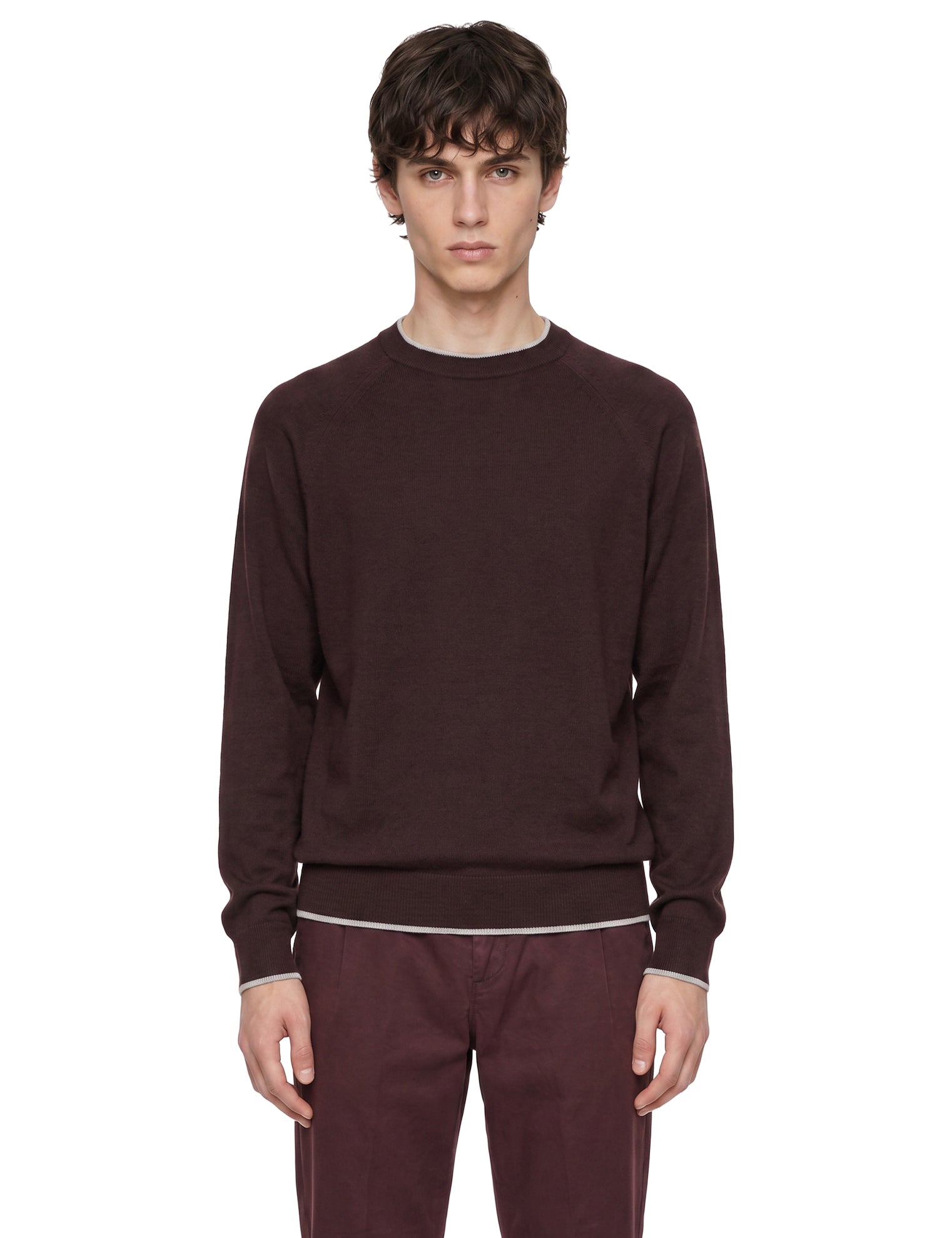 Maglia girocollo in marrone 