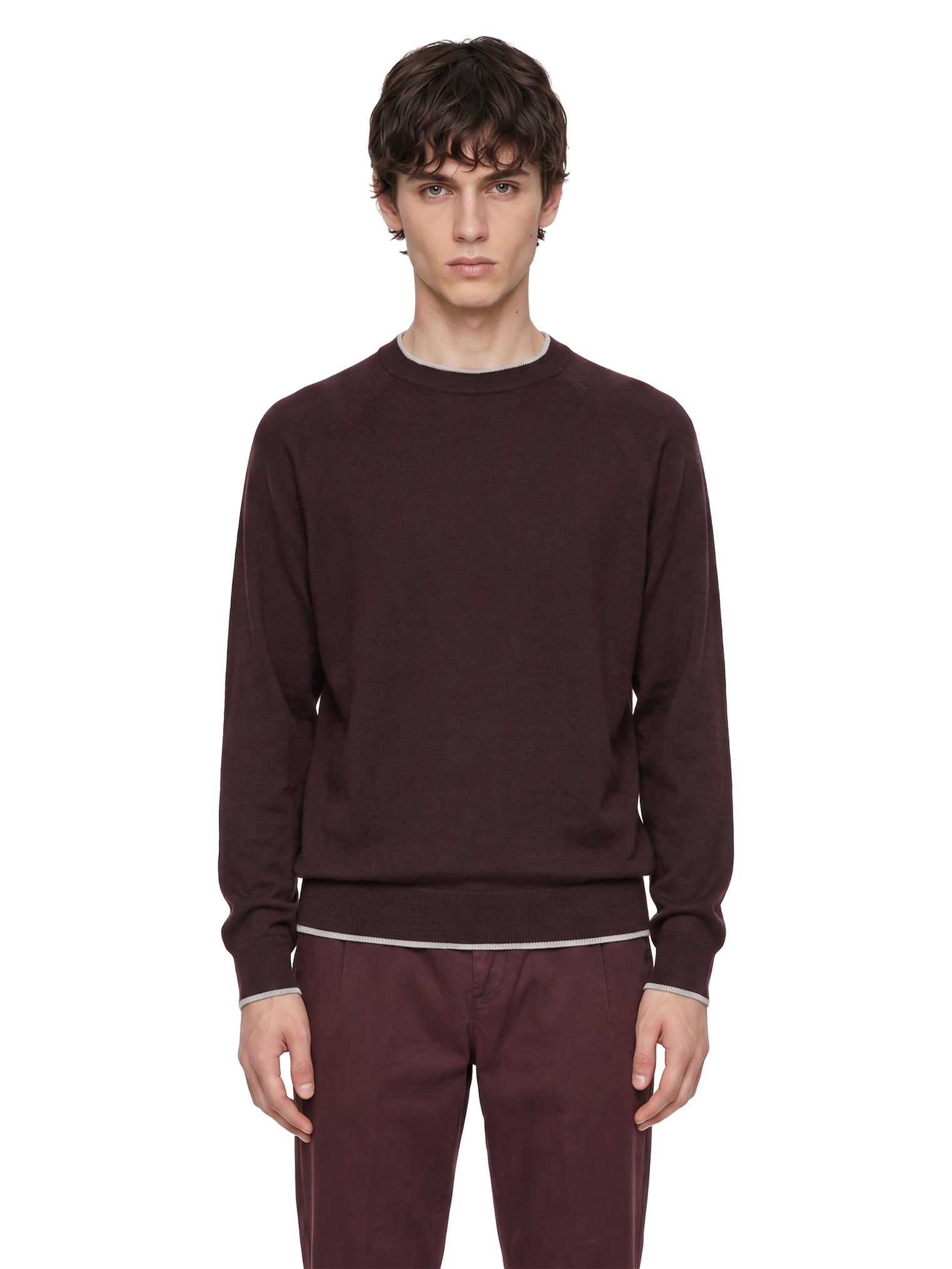 Maglia girocollo in marrone 