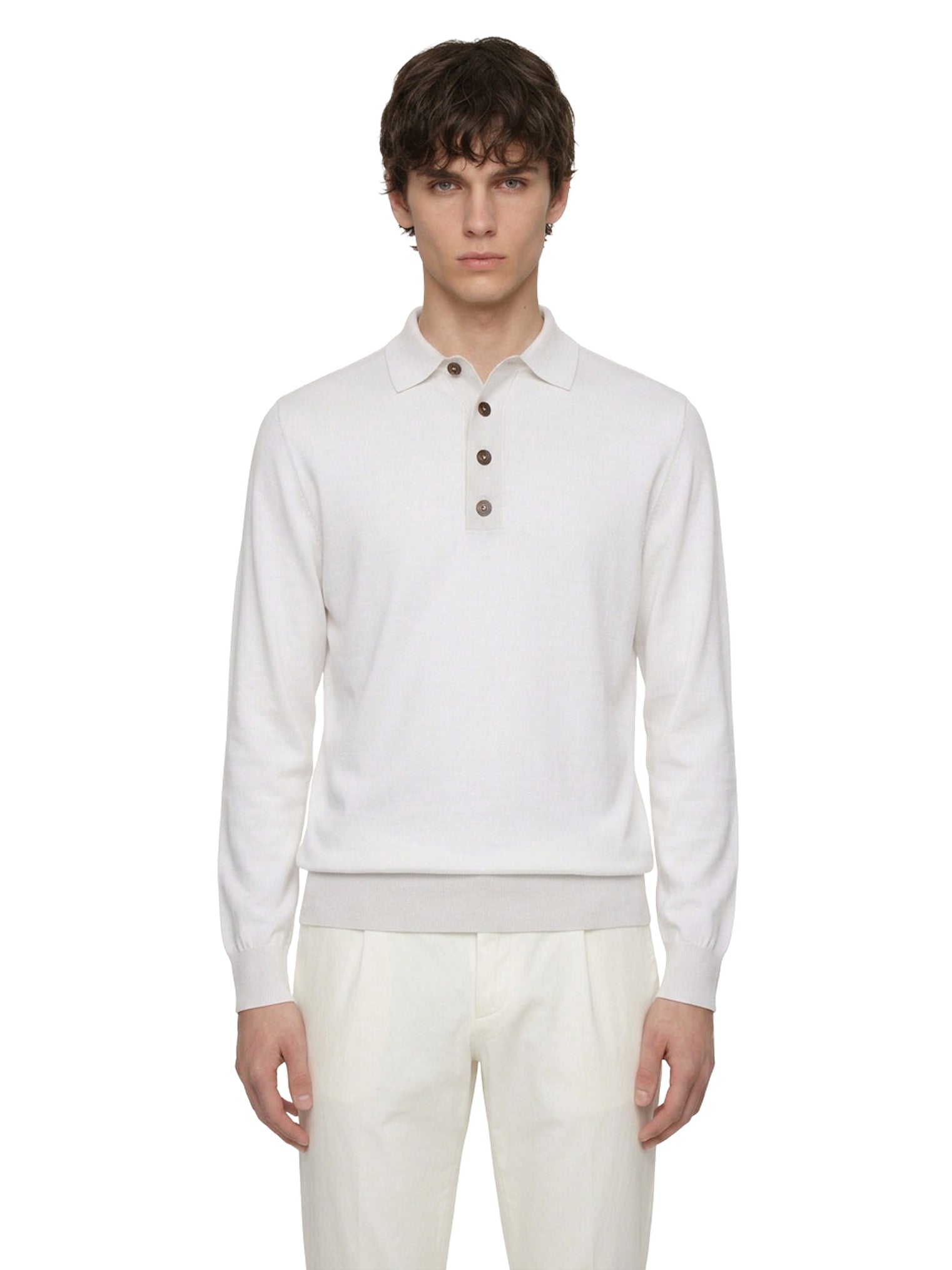 Polo maglia cotone in bianco 