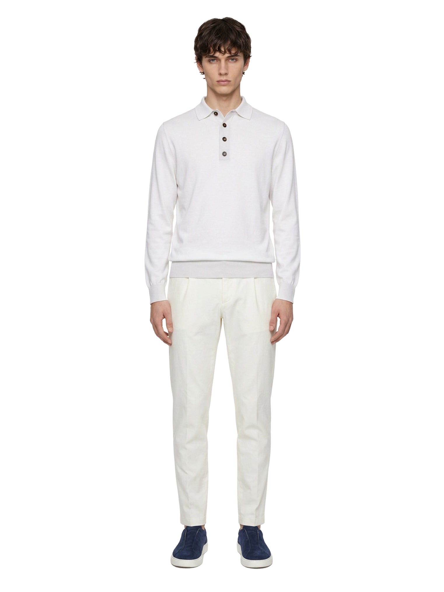 Polo maglia cotone in bianco 