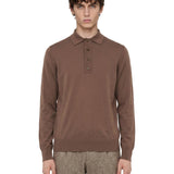 Polo maglia cotone in marrone 