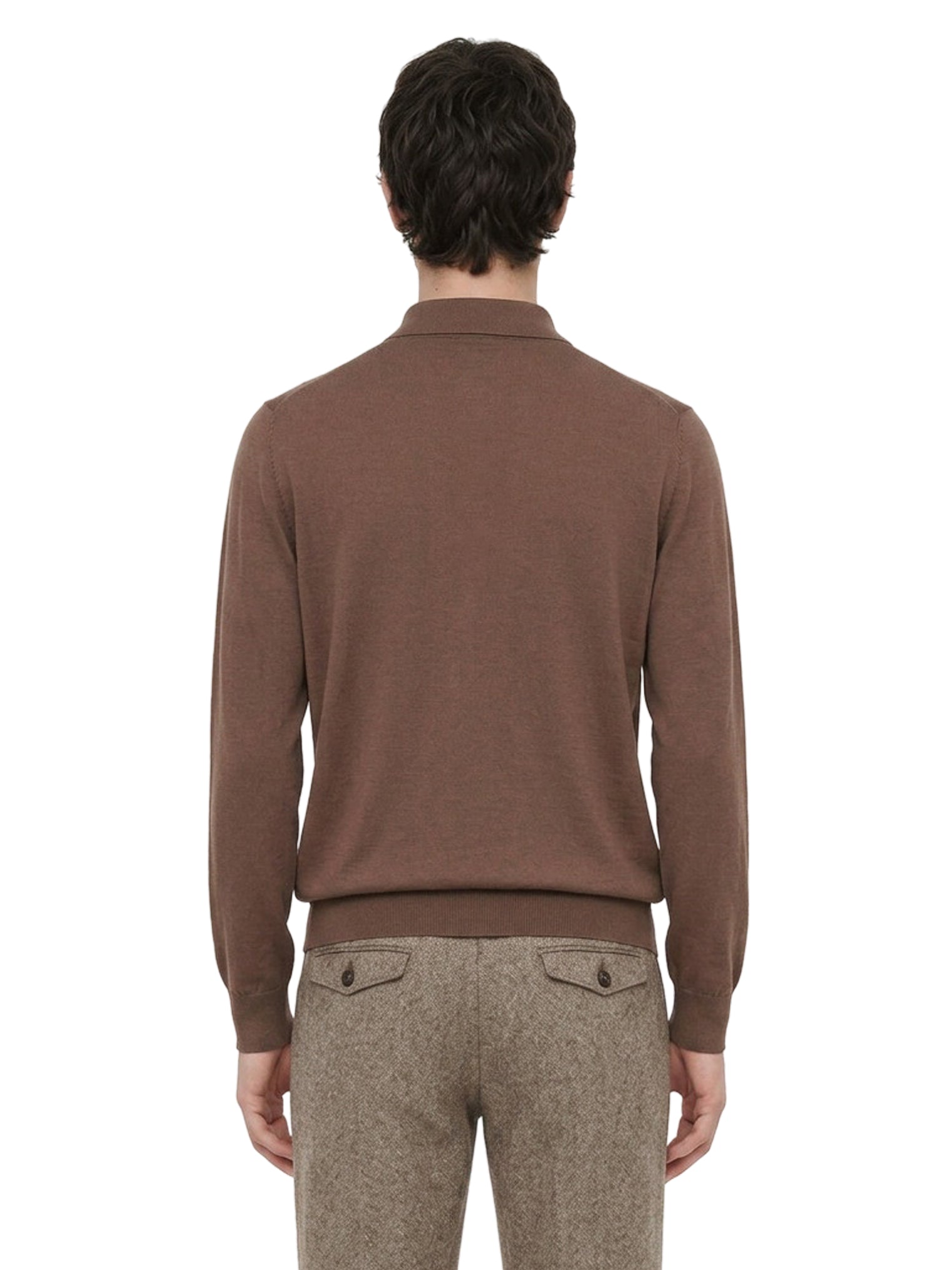 Polo maglia cotone in marrone 