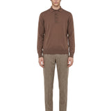 Polo maglia cotone in marrone 