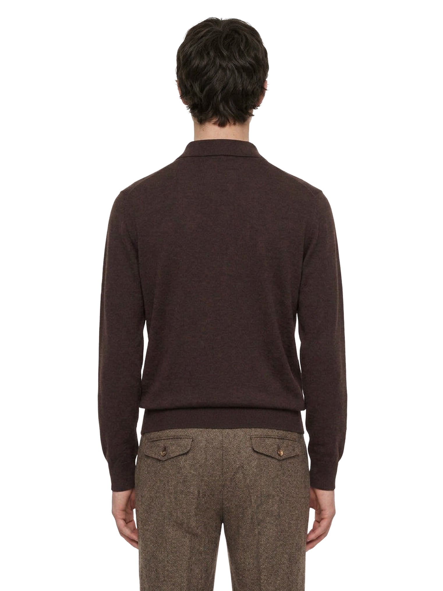 Polo maglia cotone in marrone 