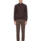 Polo maglia cotone in marrone 