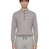 Polo maglia cotone in grigio 