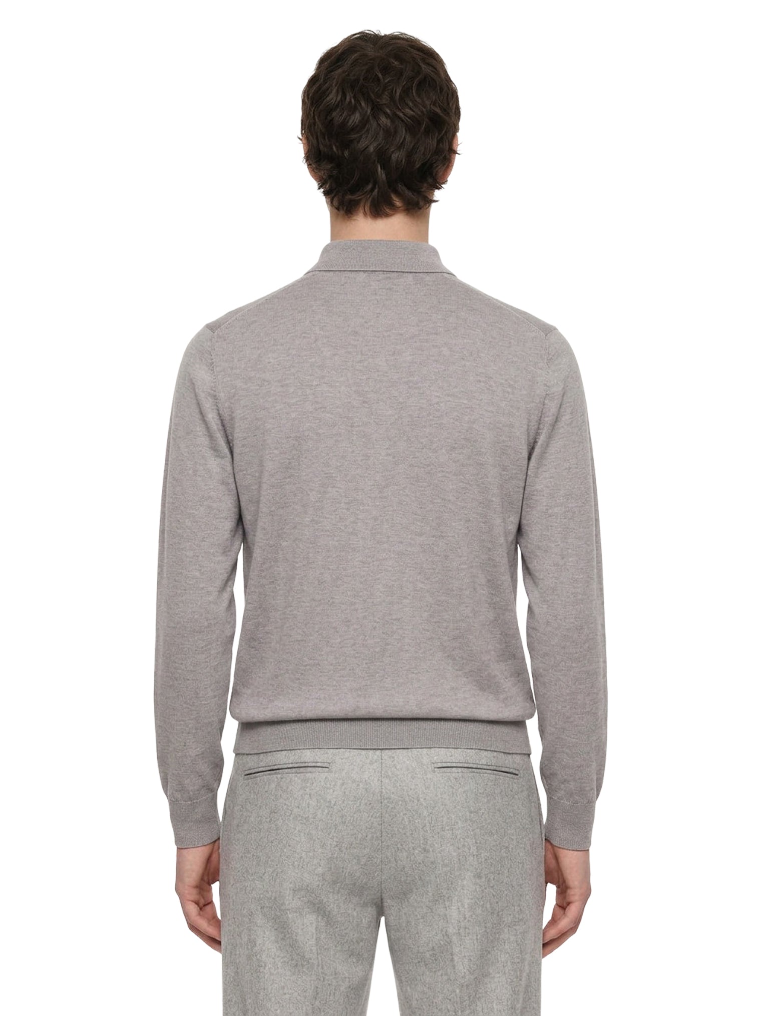 Polo maglia cotone in grigio 