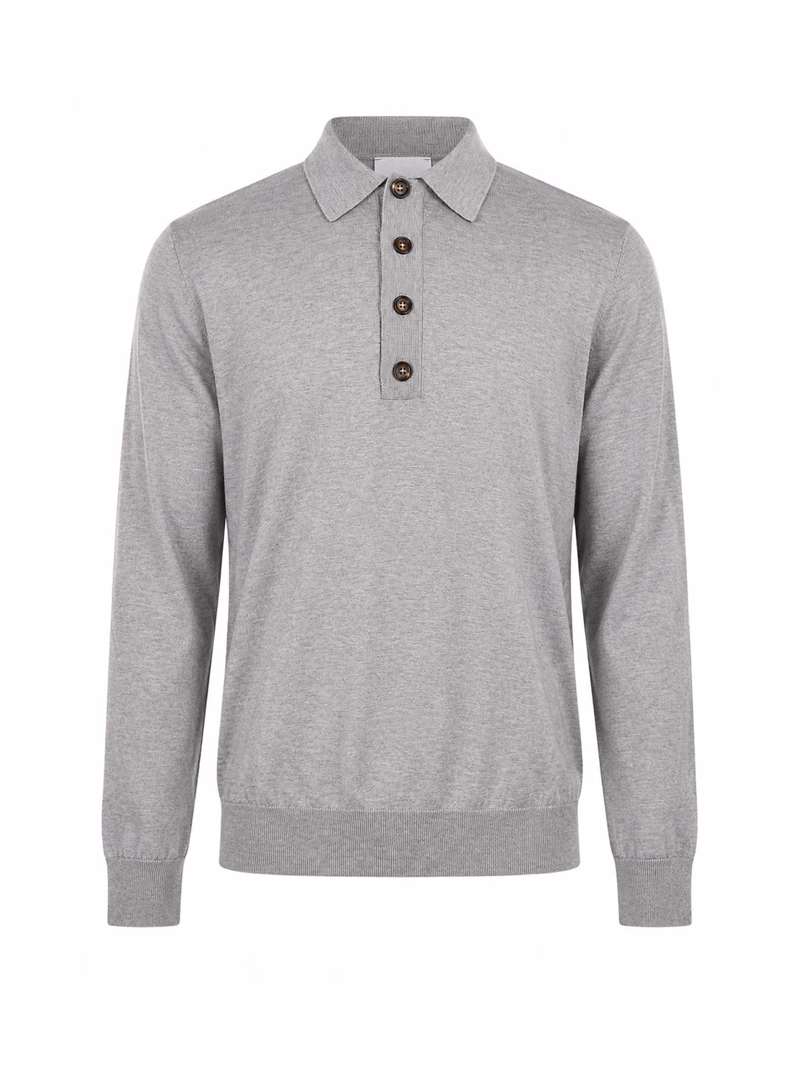 Polo maglia cotone in grigio 