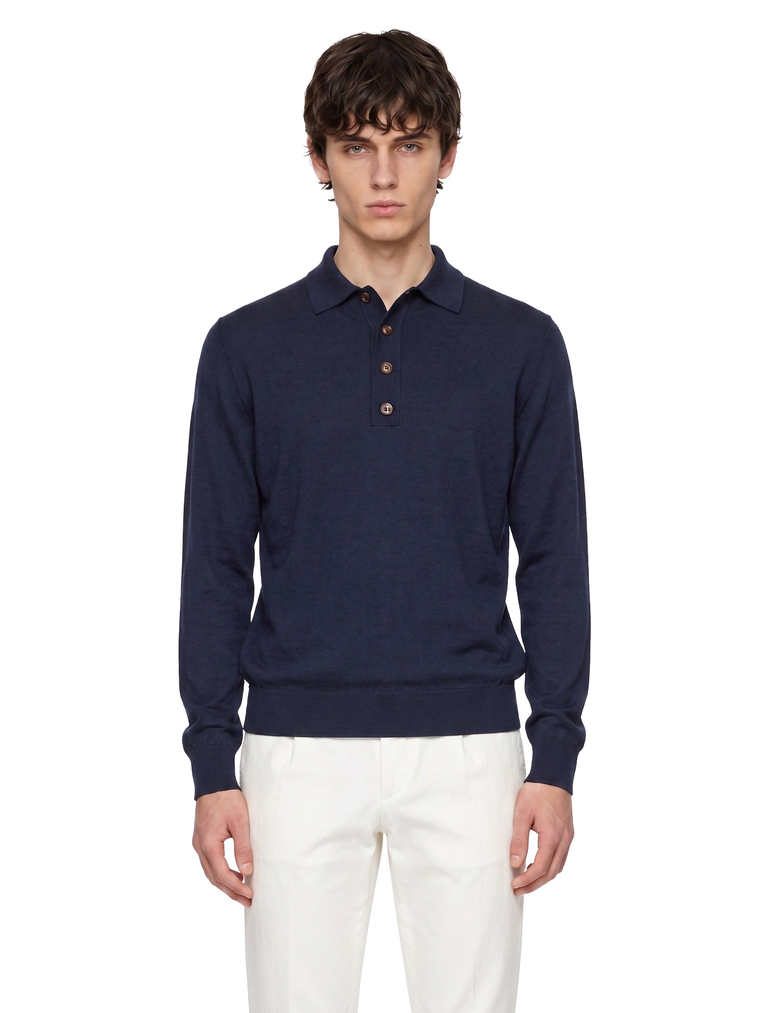 Polo maglia cotone in blu 