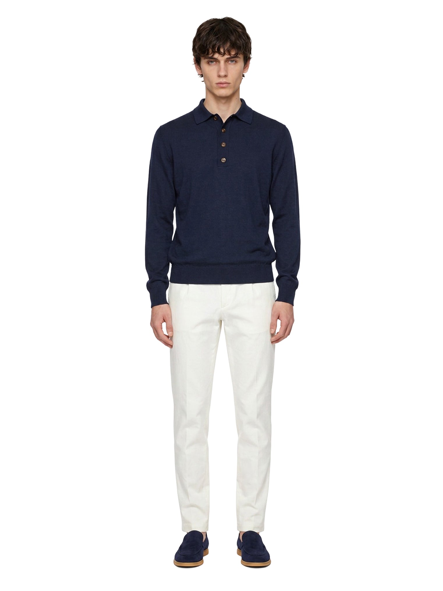 Polo maglia cotone in blu 
