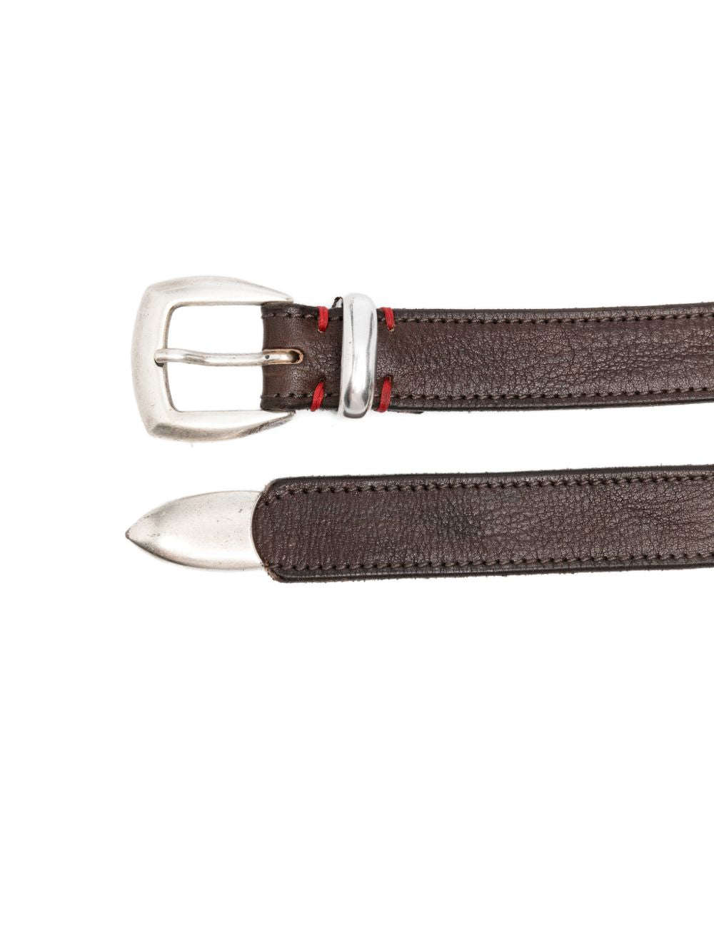 Cintura in pelle con fibbia in marrone 