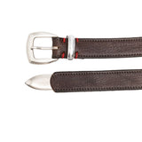 Cintura in pelle con fibbia in marrone 
