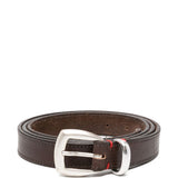 Cintura in pelle con fibbia in marrone 