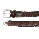Cintura in pelle intrecciata in marrone 