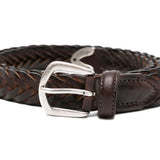 Cintura in pelle intrecciata in marrone 