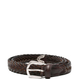 Cintura in pelle intrecciata in marrone 