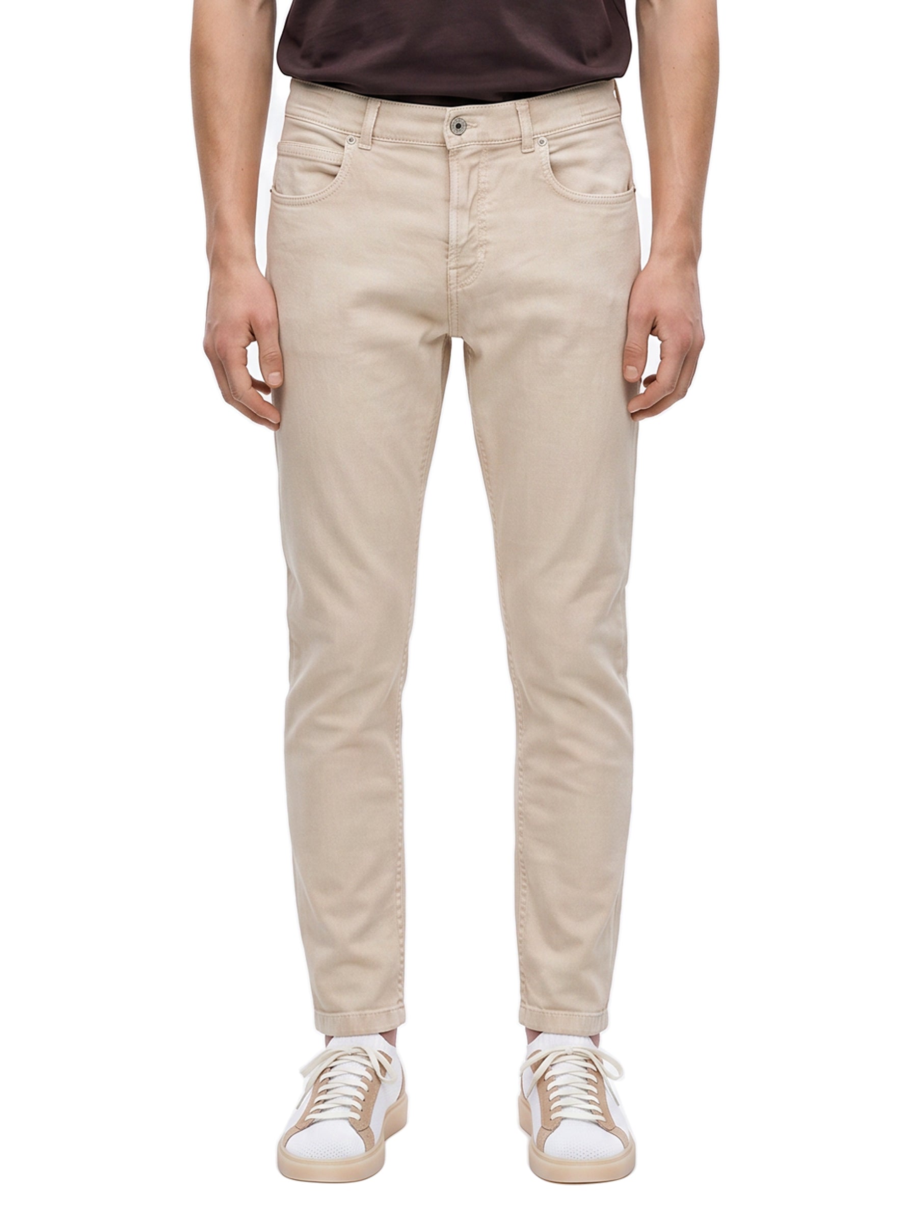 Pantaloni cinque tasche in beige 