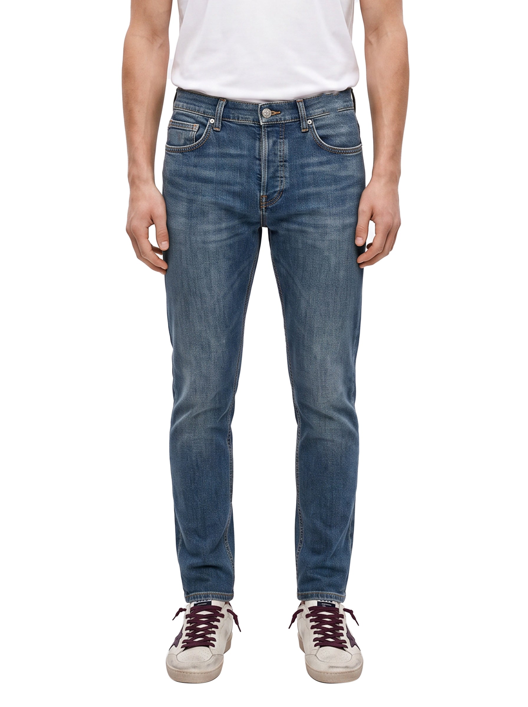 Jeans cinque tasche in blu 