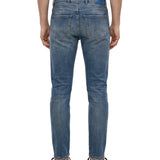 Jeans cinque tasche in blu 
