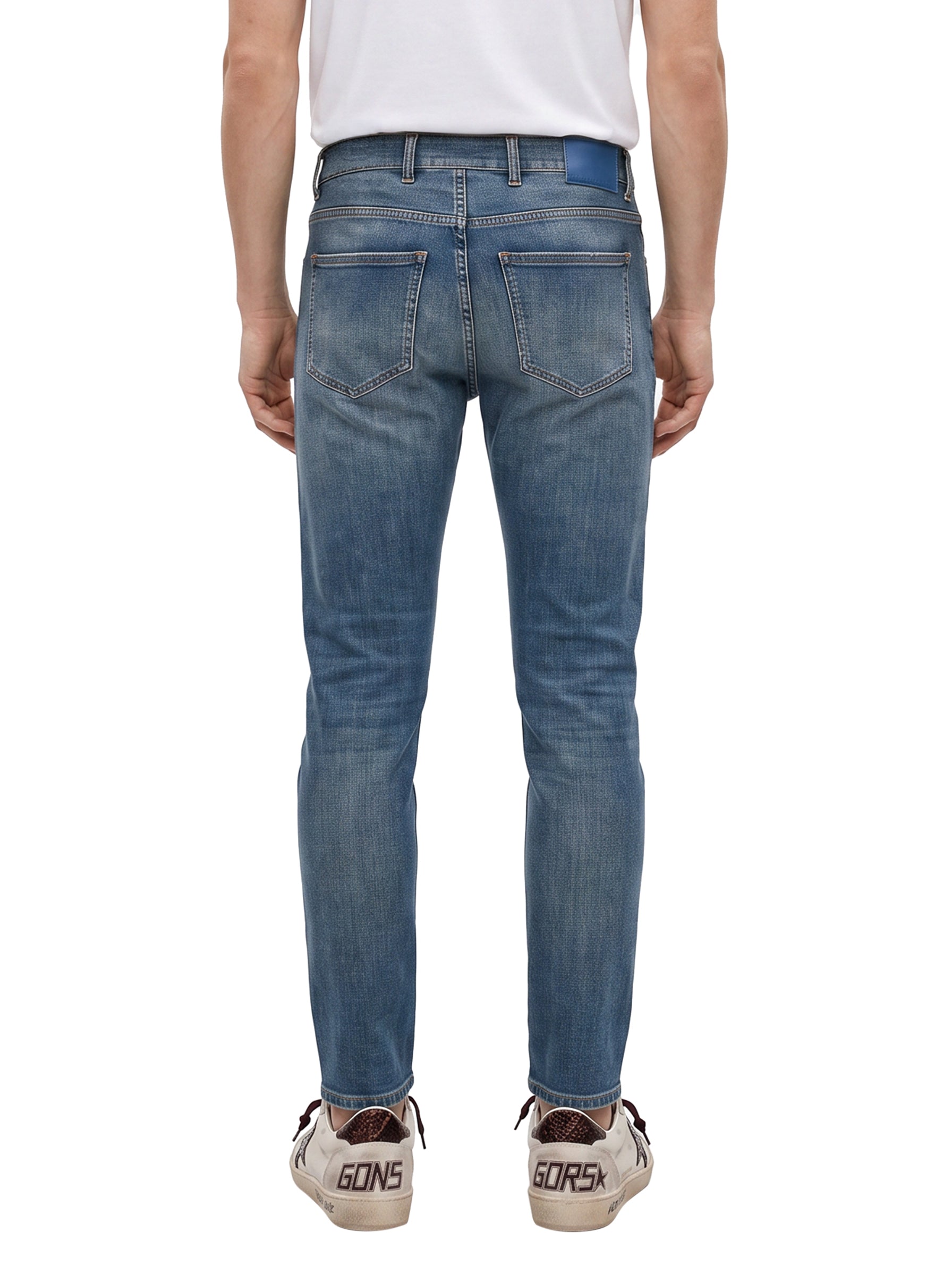 Jeans cinque tasche in blu 