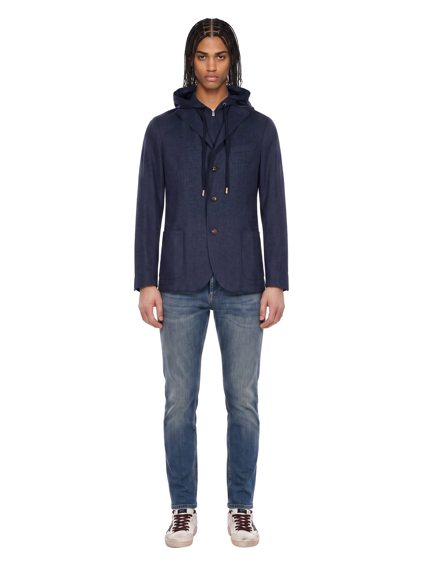 Jeans cinque tasche in blu 