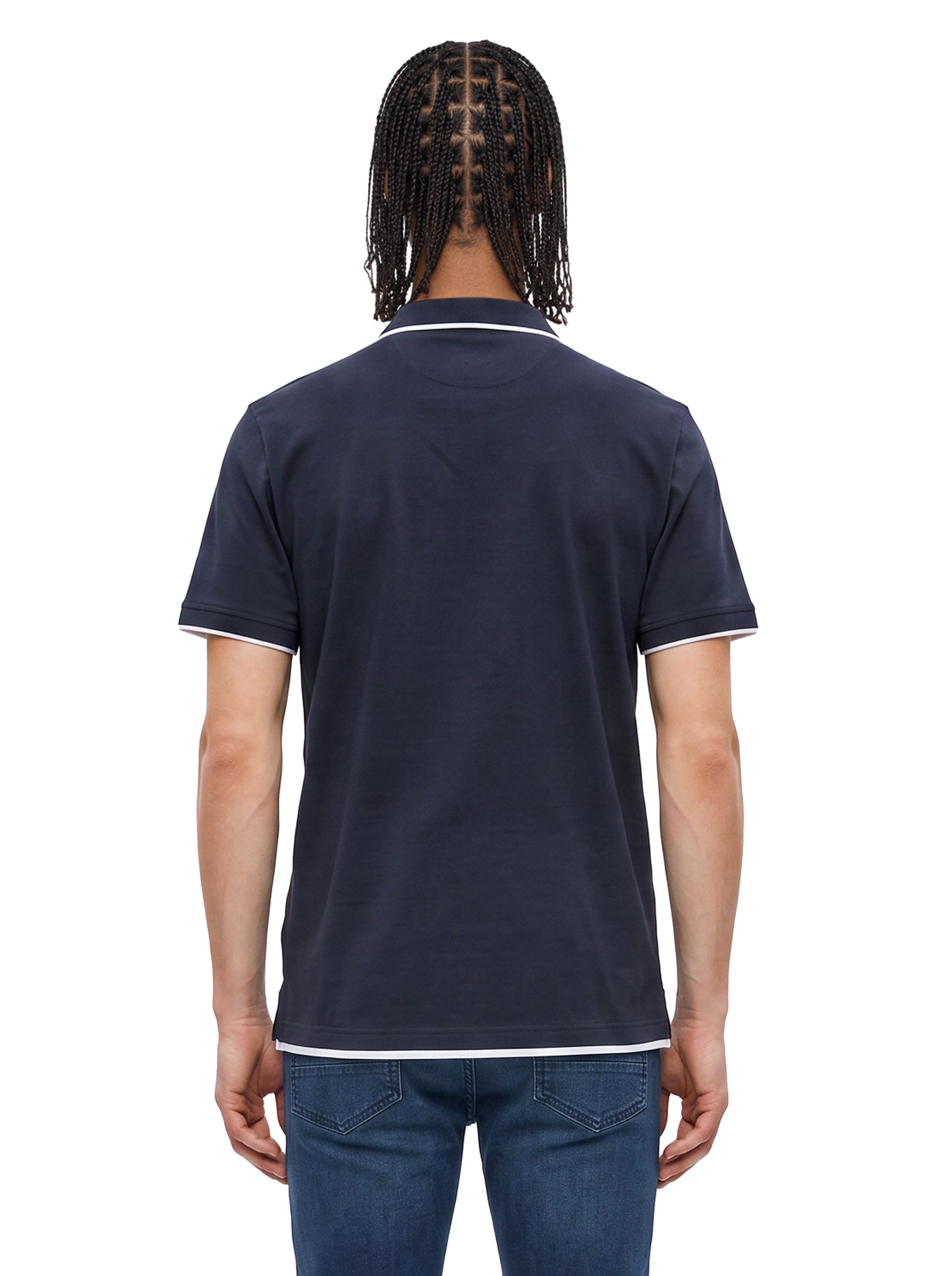 T-shirt girocollo in blu 
