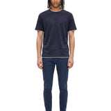 T-shirt girocollo in blu 